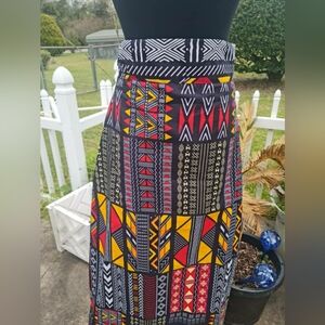 Multicolor African Ankara  Print Wrap Skirts